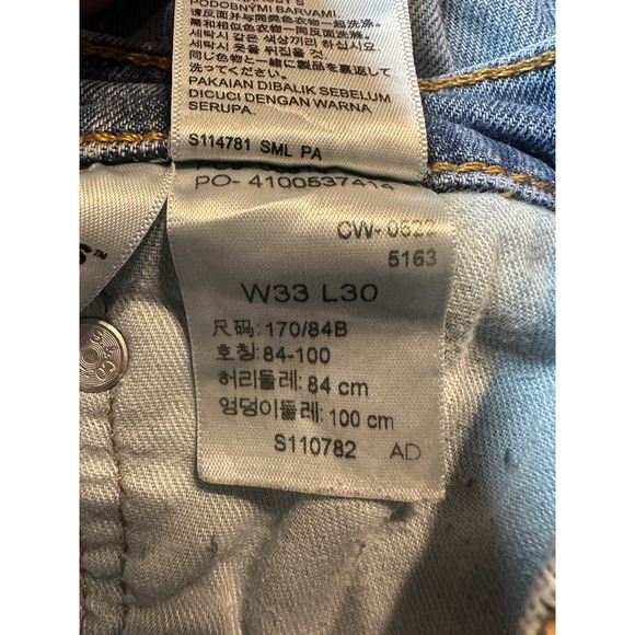 Levi's 514 Straight Fit Denim Jeans Mens Size 33x30 Actual 32x29 Blue Distressed - Picture 3 of 16